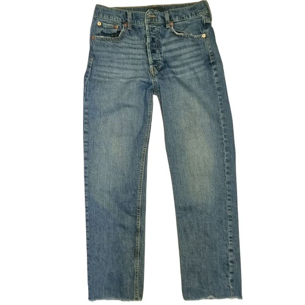 GAP Denim Women's Size 6/28R High Rise Cheeky Straight Button Fly Frayed Hem